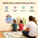 AIYAPLAY Caterpillar Busy Board with 7 Activities, for Nursery, Playroom, Home, for 3+ Years