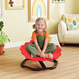 AIYAPLAY Flower-Shaped Sensory Spinning Chair with Non-Slip Base for Balance/Coordination, Red