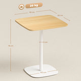 HOMCOM Small Dining Table, 60 cm Square Kitchen Table with Wood-veneer Top and Steel Base - Natural Wood Finish