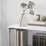 HOMCOM 2 Tier Bookshelf, Low Bookcase with Adjustable Shelf, 2 Compartments for Home Office, Living Room, Study, White