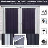 Outsunny 3.2 x 5.1ft Corrugated Steel Two-Bin Storage Shelter - Black