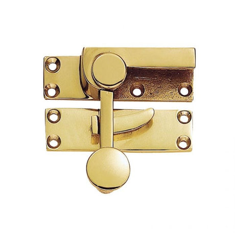 SASH FASTENER (QUADRANT ARM) - POLISHED BRASS - 70MM X 20MM - EACH