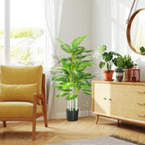 HOMCOM Artificial Evergreen Tree Fake Decorative Plant in Nursery Pot for Indoor Decor, 120cm