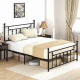 Full/Queen/Twin Size Heavy-duty Metal Bed Frame with Headboard-Queen Size