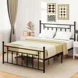 Full/Queen/Twin Size Heavy-duty Metal Bed Frame with Headboard-Queen Size