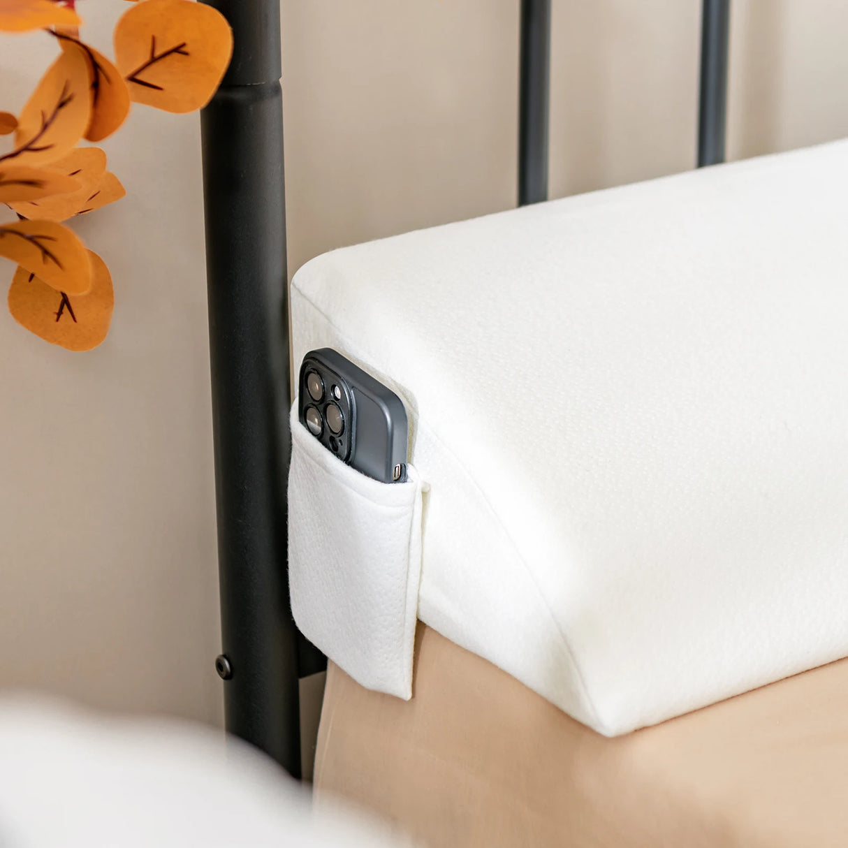 Full/Queen Size Bed Wedge Pillow with Side Pocket-Queen size