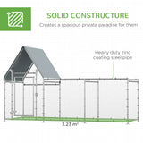 PawHut Walk In Chicken Run Chicken Coop, Large Poultry Cage Hen House for 6-8 Chickens Outdoor w/ Water-Resist Cover 302 x 107 x 172cm