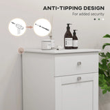 HOMCOM Single Hamper Laundry Storage Cabinet - White