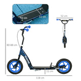 AIYAPLAY Kids Scooter with Adjustable Handlebar, Children's Kick Scooter with Non-slip Footplate, Rear Brake, Kickstand, Blue
