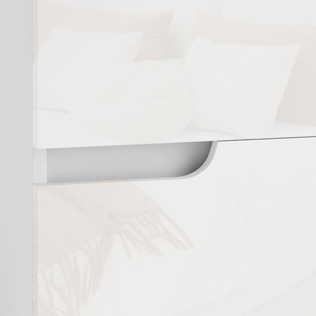 HOMCOM High Gloss Bedside Table Set of 2 - White