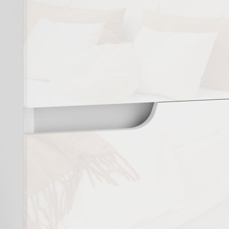 HOMCOM High Gloss Bedside Table Set of 2 - White