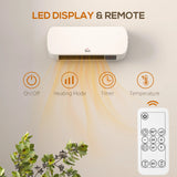 HOMCOM 2000W Wall Mounted Ceramic Space Heater, 10-49C Temperature, White