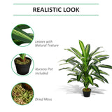 Outsunny Set of Two Artificial Dracaena Plants