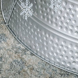 HOMCOM 66cm Hammered Steel Christmas Tree Base Collar