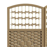 HOMCOM 3 Panel Folding Room Divider, Privacy Screen, Freestanding Paravent Partition Separator Natural Wood