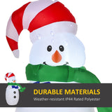 HOMCOM 4ft Inflatable Standing Christmas Decoration Large Waterproof Snowman with LED and Inflator