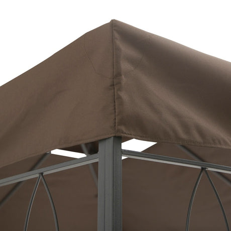 Outsunny 3x4m Gazebo Canopy Replacement Cover, 2 Tier Top Roof UV Cover Garden Patio Outdoor Sun Awning Shelters, Brown  (TOP COVER ONLY)