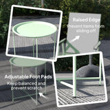 Outsunny Steel Removable Tray Top Garden Table - Green