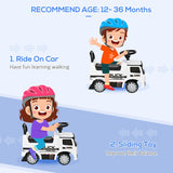 HOMCOM Compatible Kids Ride On Car Truck Mercedes Benz Licensed Toddler Foot To Floor Slider w/Under Seat Storage for 12 - 36 Months White