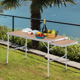 Outsunny Aluminium MDF-Top 4ft Folding Portable Outdoor Table Silver