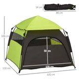PawHut Foldable Dog Cat Tent with Water-Resistant Oxford, Carry Bag for Extra Large Dog, Green