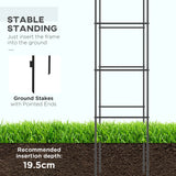 Outsunny Outdoor Garden Arch, Metal Garden Arbor for Climbing Plants, Roses, Vines, Wedding Arch for Outdoor, 140L x 40W x 240H cm, Black