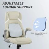 Vinsetto Linen-Look Office Chair, with Adjustable Height and Tension - Beige