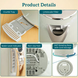 HOMCOM Polished Retro 40-100C Kettle and Toaster Set - Grey