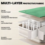 Outsunny Inflatable Mattress, Single Air Bed with Built-in Electric Pump, 3 Mins Inflation, Flocked Surface, Dark Green