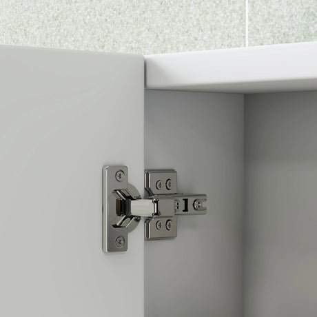 HOMCOM Three-Mirror Bathroom Storage Cabinet - White