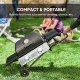 Outsunny Two-Burner Portable Suitcase BBQ - Black