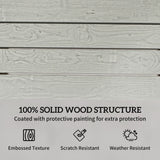 Outsunny Outdoor Garden Loveseat, Embossed Wooden Jack and Jill Garden Seat with Integrated Table, Grey