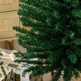 HOMCOM 7.5' Artificial Prelit Christmas Trees Holiday Dcor with Colourful LED Lights, Pencil Shape, Steel Base