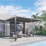 Outsunny Retractable Pergola Cover, 3.5 x 2.6 m Replacement Canopy Fabric for 4 x 3 m Frame, Roof Top Only, Dark Grey