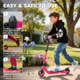 HOMCOM Electric Scooter, 120W Motor E-Scooter, Adjustable Height, Rear Brake for Ages 6+ Years - Pink