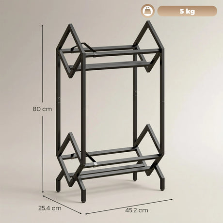 HOMCOM 50 CD Storage Rack, 2-Tier Metal CD Storage Unit, Free Standing, Easy to Assemble, Black