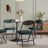 HOMCOM Set of Four Folding Corduroy Seat Chairs - Teal