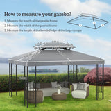 Outsunny Gazebo Roof Replacement, for 3 x 4m Frames - Light Grey