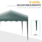 Outsunny 3 x 3cm Adjustable Height Pop-Up Gazebo, with Bag - Green