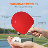 SPORTNOW Portable Table Tennis Set with Four Rackets, Eight Balls, Storage Case