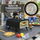 Outsunny Gas Powered 12" Pizza Oven - Black