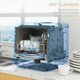 HOMCOM 6L Five-Mode Tabletop Dishwasher - Black