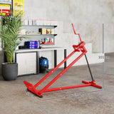 HOMCOM 400 kg Foldable Ride-On Mower Jack Lift, Adjustable Steel Lifting Device, for Lawn Mower, ATV, Red
