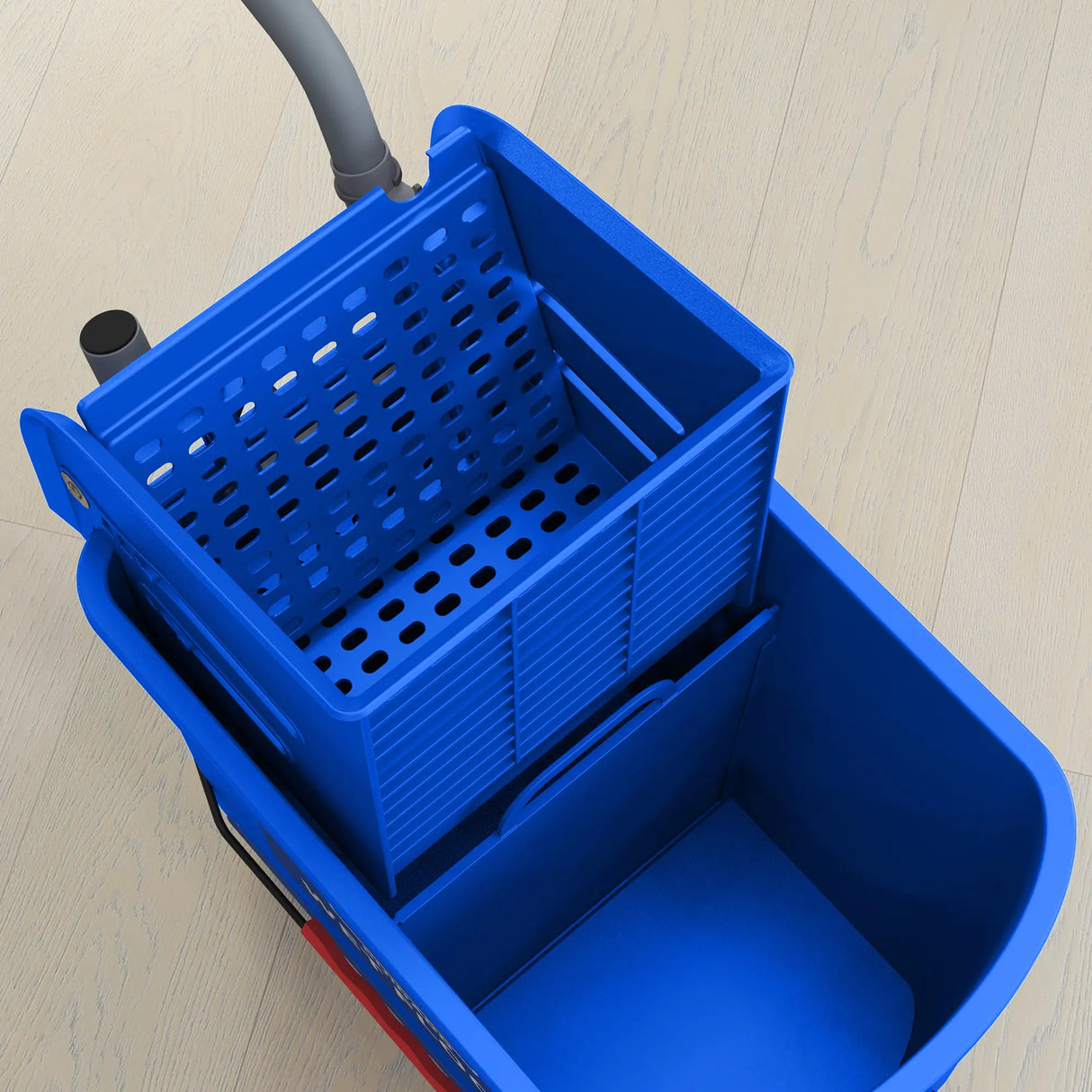 HOMCOM 20L Compact Mop Bucket on Wheels, with Water Separation Panel - Blue