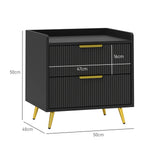 HOMCOM Elegant Two-Drawer Bedside Table Set of 2 - Black