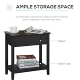 HOMCOM End Table, Narrow Side Table with Flip Top , Shelf, Dark Coffee