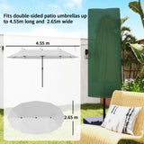 Outsunny Garden Parasol Cover, Outdoor Patio Umbrella Protector Weatherproof Garden Patio for 2-4.6m Parasol, Dark Green