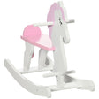 HOMCOM Kids Rocking Horse, with Handlebar, Foot Pedal - Pink