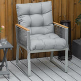 Outsunny Garden Back Chair Cushion, Comfortable Patio Seat Cushion Pad with Backrest for Outdoor & Indoor Use, Light Grey