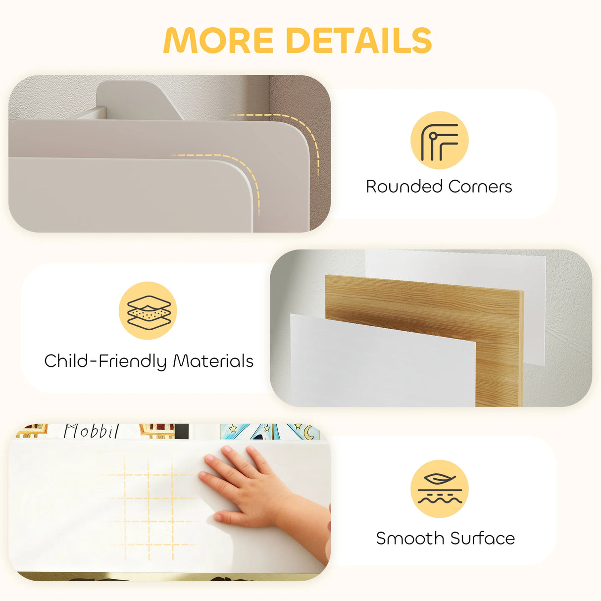 AIYAPLAY Toy Storage Unit, 3-Tier Toy Organiser Shelf with 6 Removable Storage Bins for Bedroom, Nursery, Multicoloured